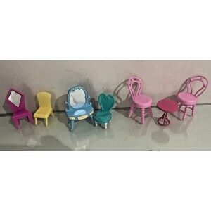 Doll House Furniture  Chairs Table Makeup Vanity for OMG LOL Dolls Barbie etc